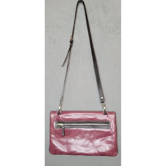 Sophia Viscon Burgundy Brown Trim Leather Zipper Crossbody Shoulder Handbag, EUC - Picture 3 of 16